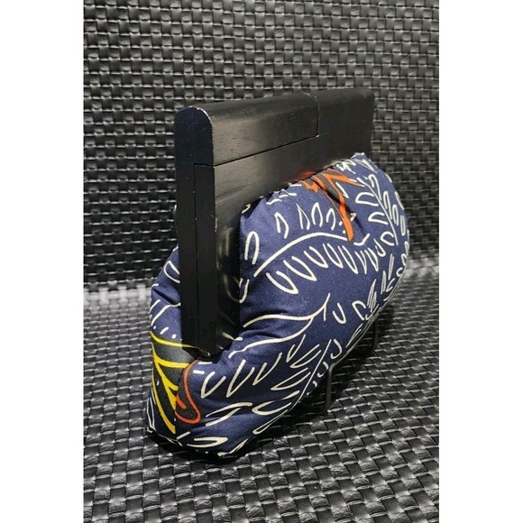 Midnight Botanical Wood Frame Multicolor Ankara Clutch Purse Bag - Picture 4 of 8